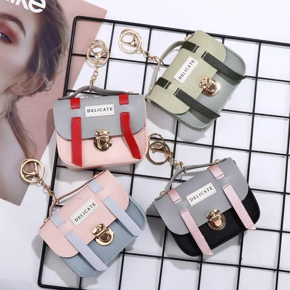 Coin Purse Kawaii Cute Portable Handbag Keychain Key Ring Pendant Kids Gift Card Storage Bags