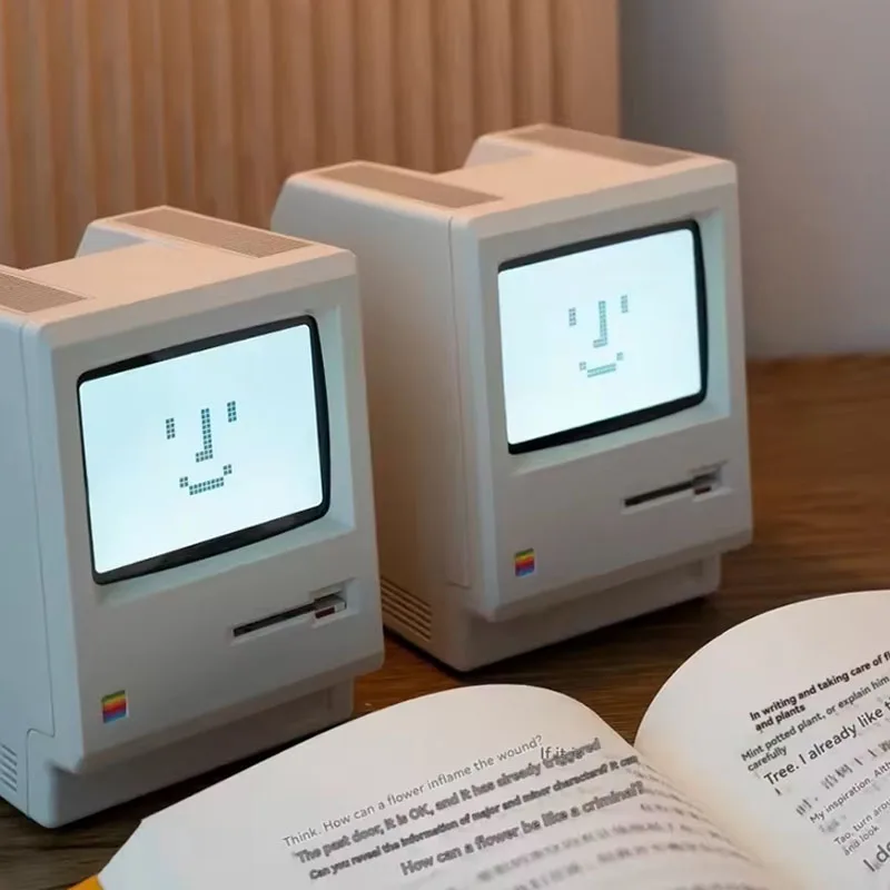 

Maclock Retro Pixel Alarm Clock With Night Light Desk Clock Alarms Adjustable Brightness Calendar Temperature Creative Gift