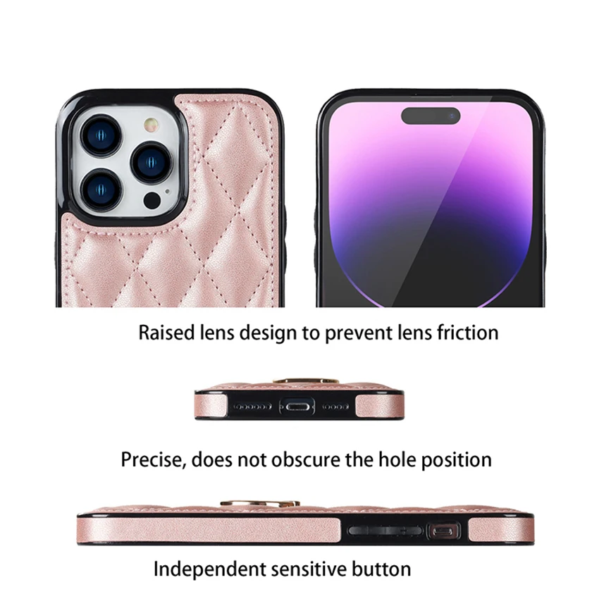 아이폰 16 15 14 13 Pro 12 11 Max Plus용 가죽 핑거링 폰 케이스, 사이드 데칼 16Pro 하드 폰 케이스, 15Pro 커버, Xs 7 쉘