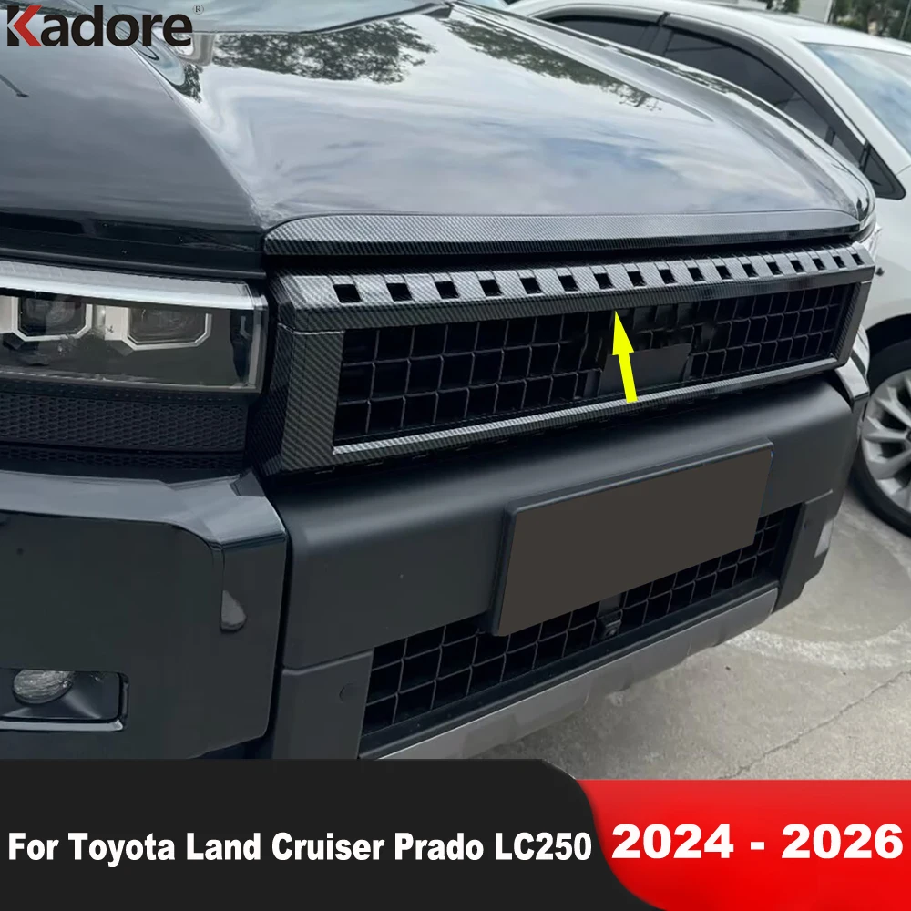 

Для Toyota Land Cruiser Prado LC250 2024 2025 2026 черная передняя центральная решетка автомобиля, крышка гриля, отделка, гоночная решетка, рамка, аксессуары