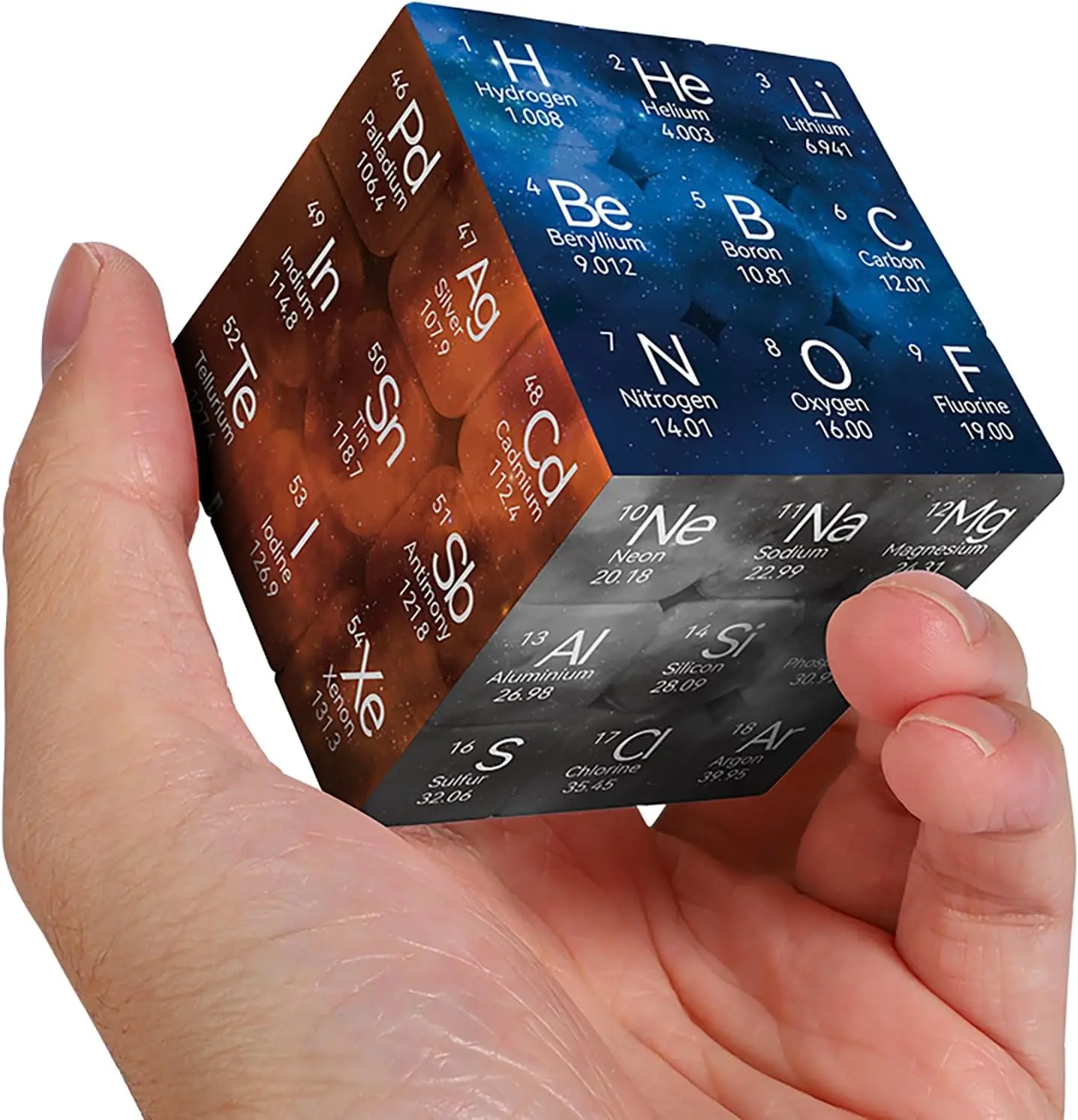 

3x3 Speed Cube Periodic Table Puzzle Educational Toy for Kids Beginners Adults Stickerless Black
