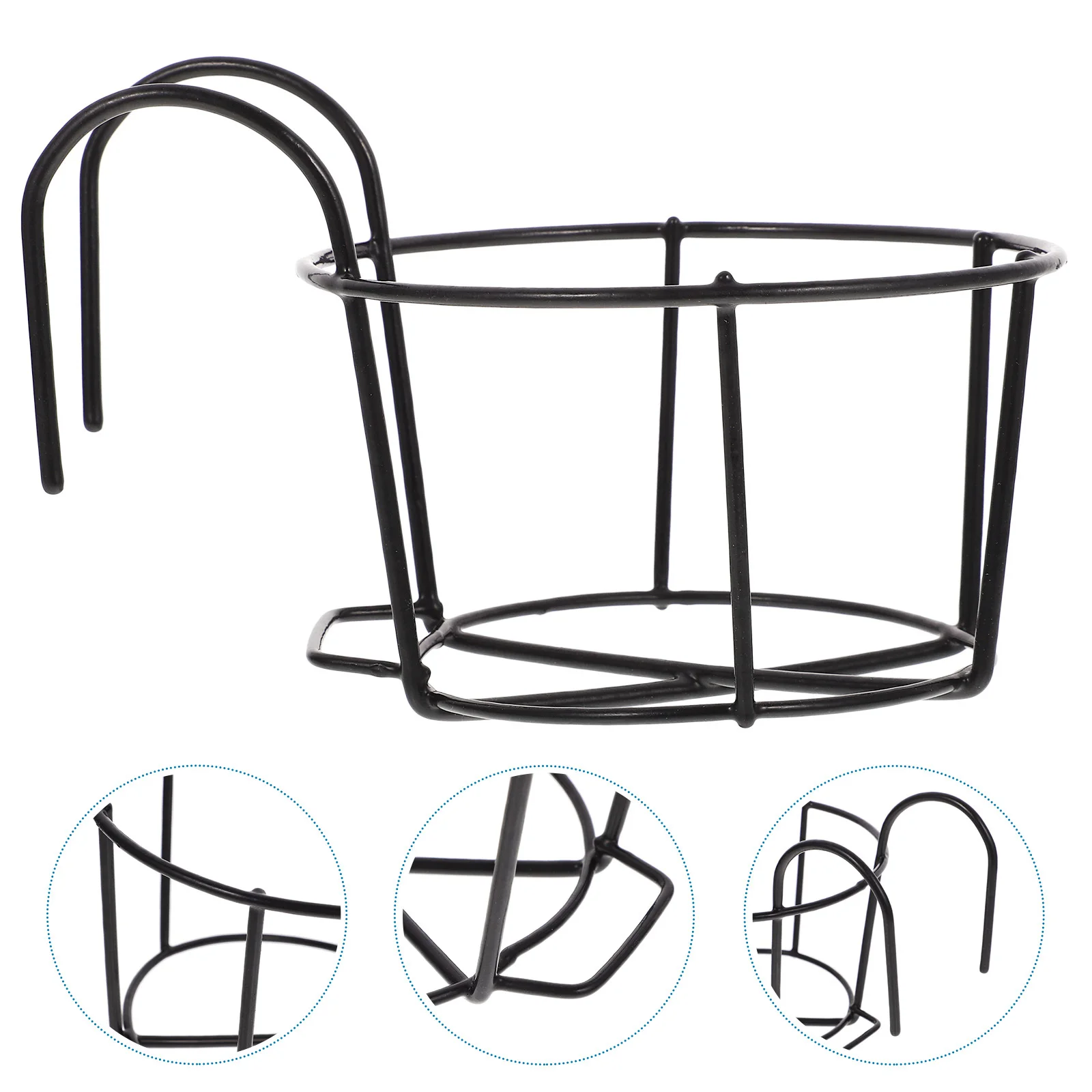 3 قطعة حامل زهور مستديرة شرفة درابزين حديدي حامل زارع وعاء معلق ديكور النبات حديقة عتبة النافذة العرض