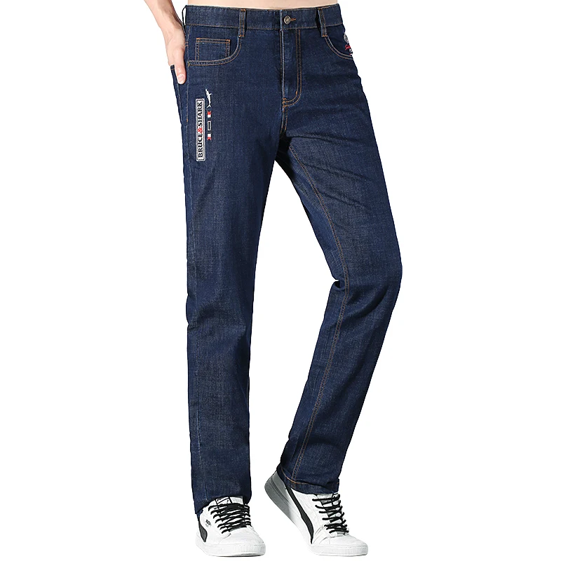 2024 Herren-Sommer-Jeans, Hose Bruce & Shark, lange Jeans für Männer, Stretching-Baumwolle, lockere lässige Mode, gerades Bein, große Größe 42