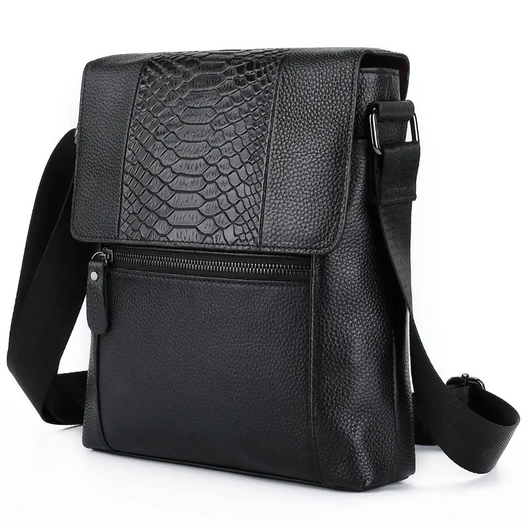 2023 New Fashion Alligator Cow Genuine Leather Men Crossbody Bag Casual Business Men's Messenger Luxury Shoulder Handbags Bags