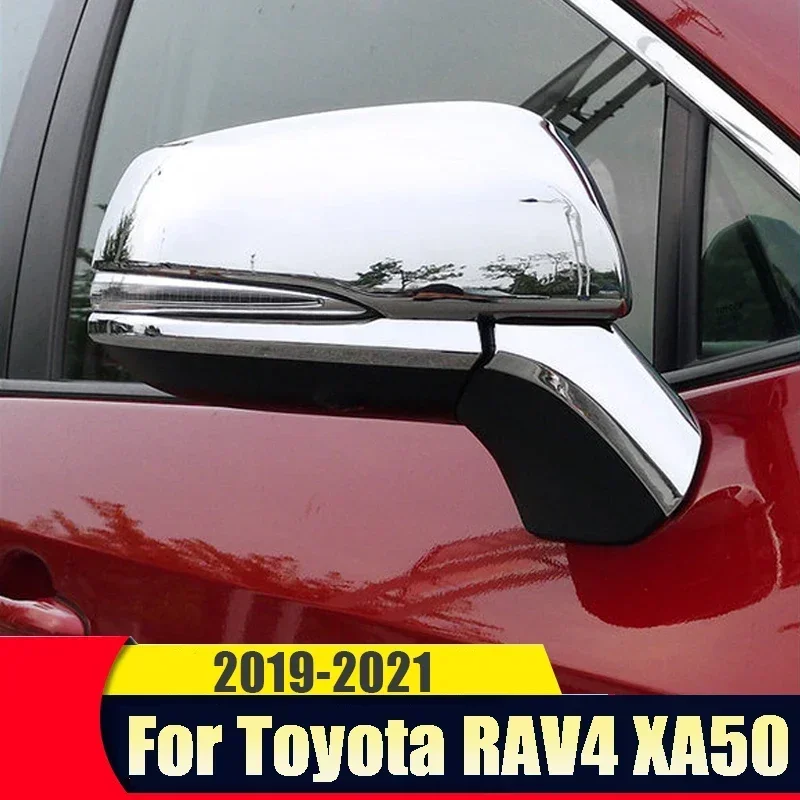 

For Toyota RAV4 XA50 2019-2022 2023 2024 Accessories ABS Car Rearview Mirror Cover Cap Shell Housing door side wing mirror Cover