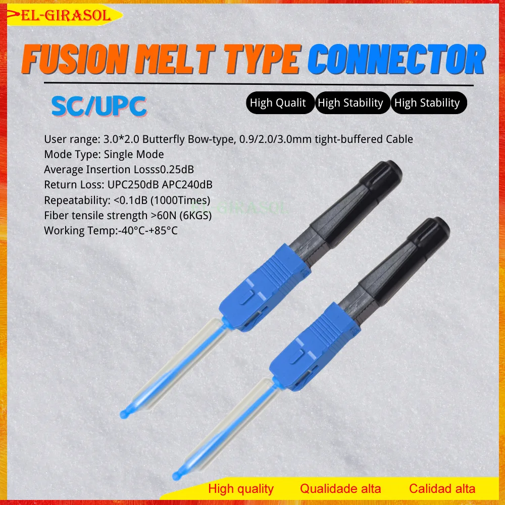 Original 10-500Pcs SC Quick Connector Optical Fiber Fusion FTTH Fast Adapter SC/UPC SOC Splice On Connector FTTH