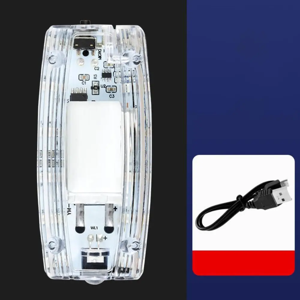 4 Modes Police Shoulder Clip Light Flashing High Brightness LED Shoulder Warning Lamp Portable Safety Patrol Bike Tail Lamp