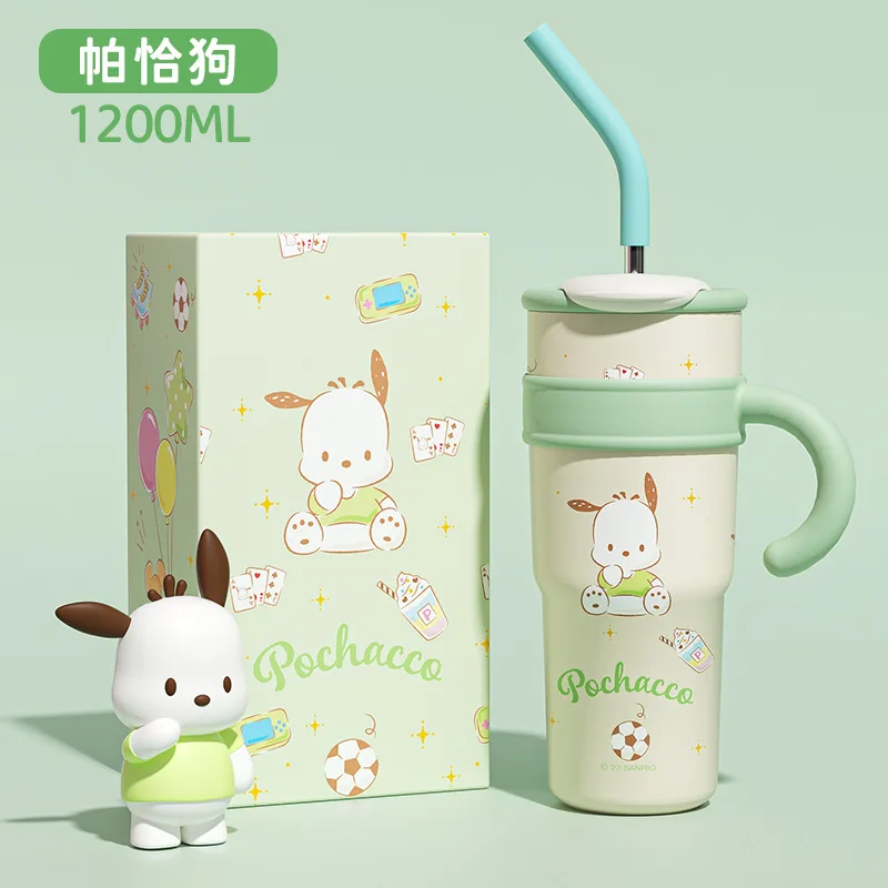 Sanrio Hello Kitty Cinnamoroll Thermos Bottle Pochacco Sippy Water Cup Vacuum Flask Stainless Steel High Capacity Insulated Mug