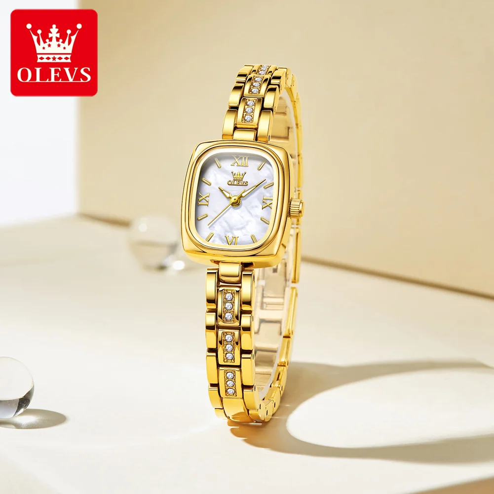 OLEVS 3695 Elegant Fashionable Women Watches Square Quartz Wristwatch Waterproof Watches For Woman Original Lady's Gift Reloj