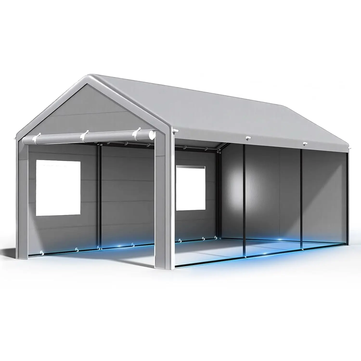 Heavy Duty Carport Canopy, Portable Garage with Removable Sidewalls, 10x20ft, Customized