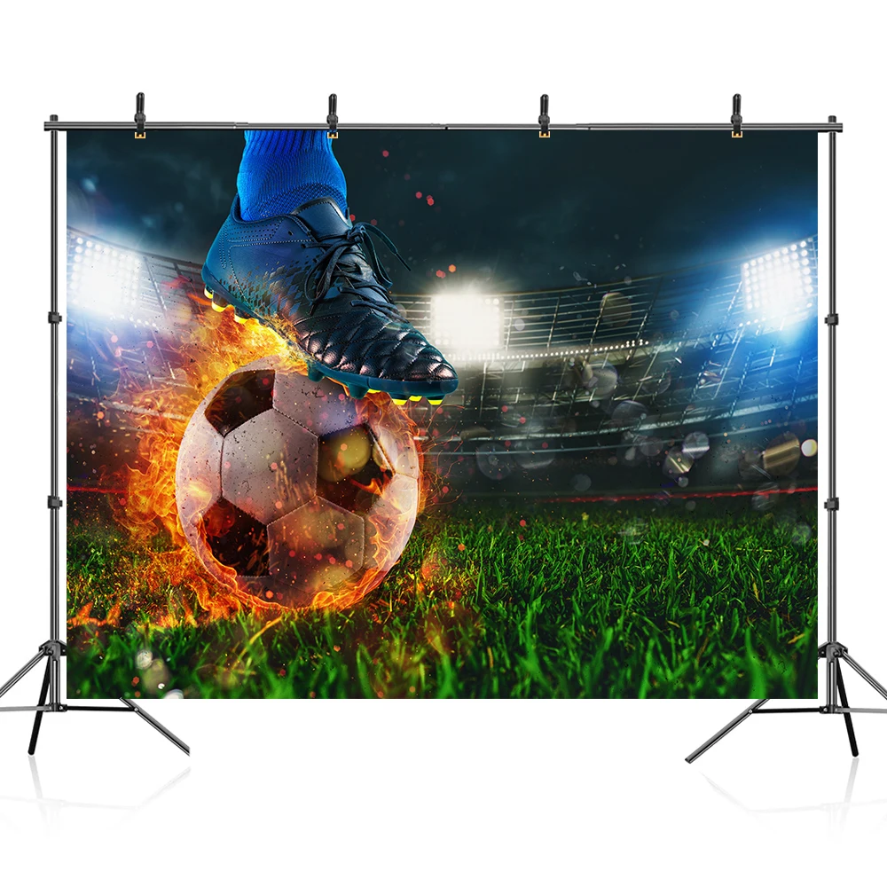 

Football Soccer Field Stadium Grassland Boy Birthday Decor Background Baby Shower Party Photography Backdrops For Photo Studio