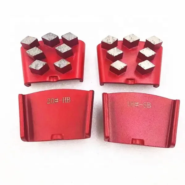 [7 Rhombus Segments] 9pcs Diamond HTC Concrete Granite Grinding Polishing Block Pad Disc Puck Shoe Tool Blade for Floor Grinder