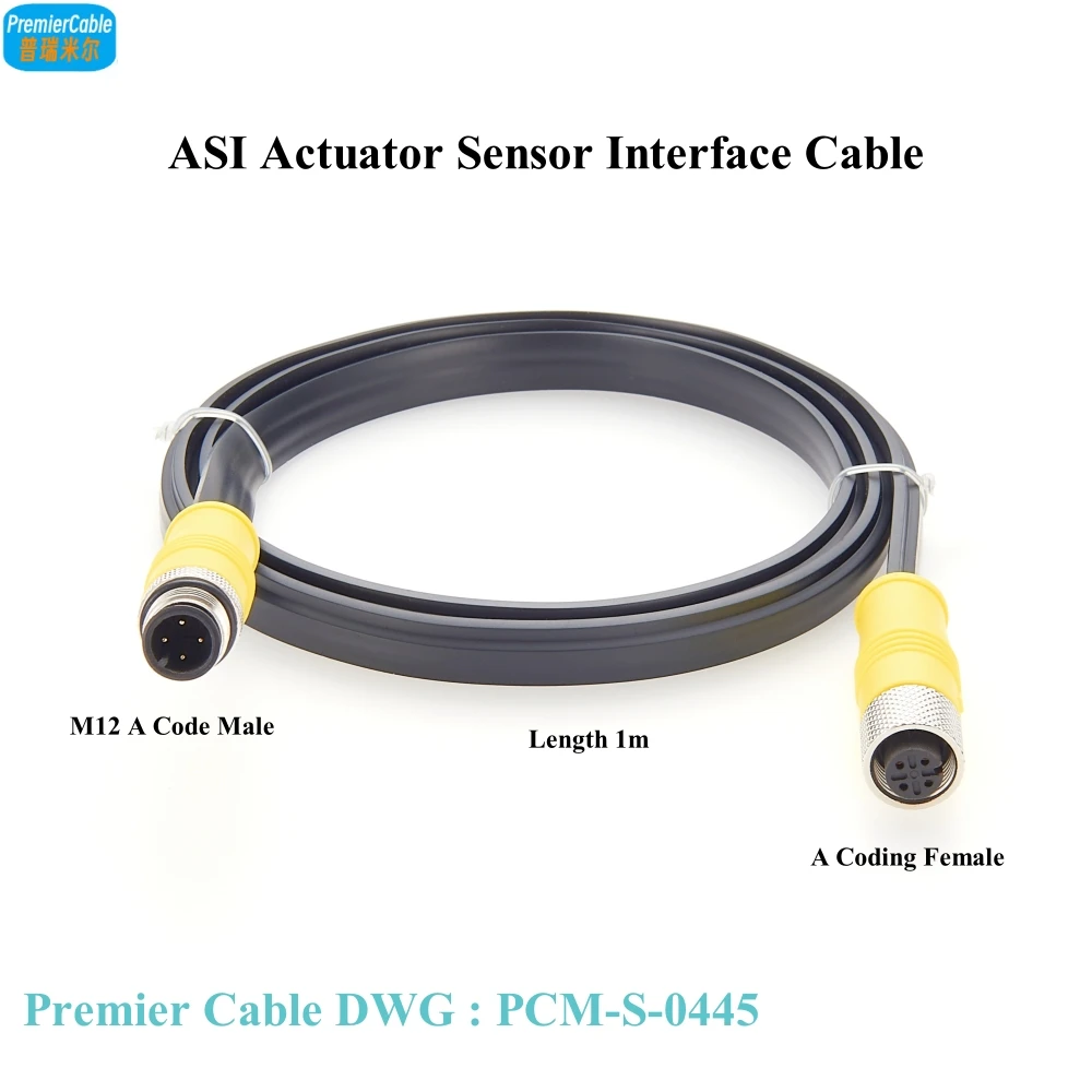 

ASI Actuator Sensor Interface Cable M12 Male to Female ASi Protocol cable AS Interface Power Distribution Cable