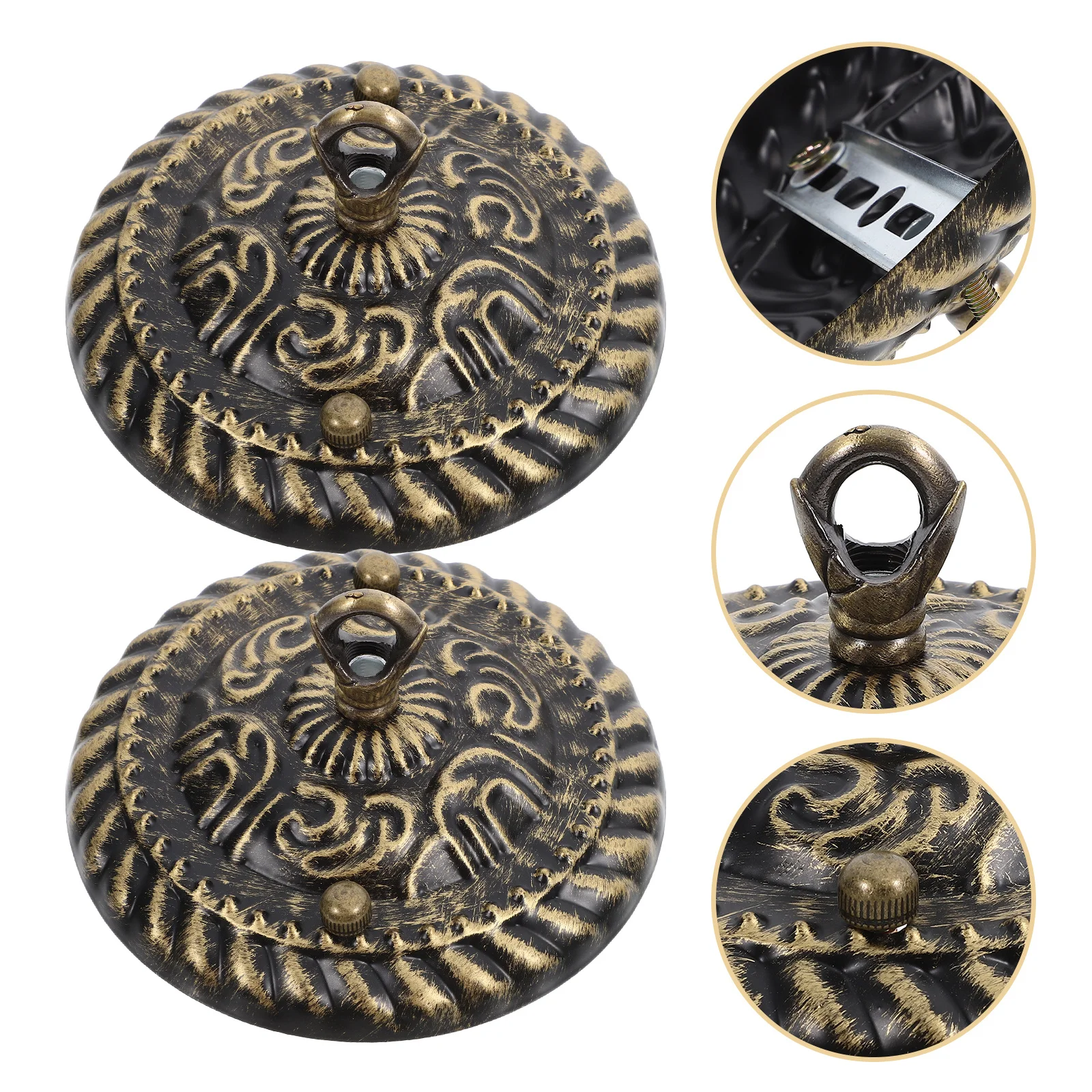 

2pcs Retro Ceiling Plate Metal Round Mounting Bracket For Pendant Lights Canopy Cover Vintage Lamp Fixture Chandelier Hardware