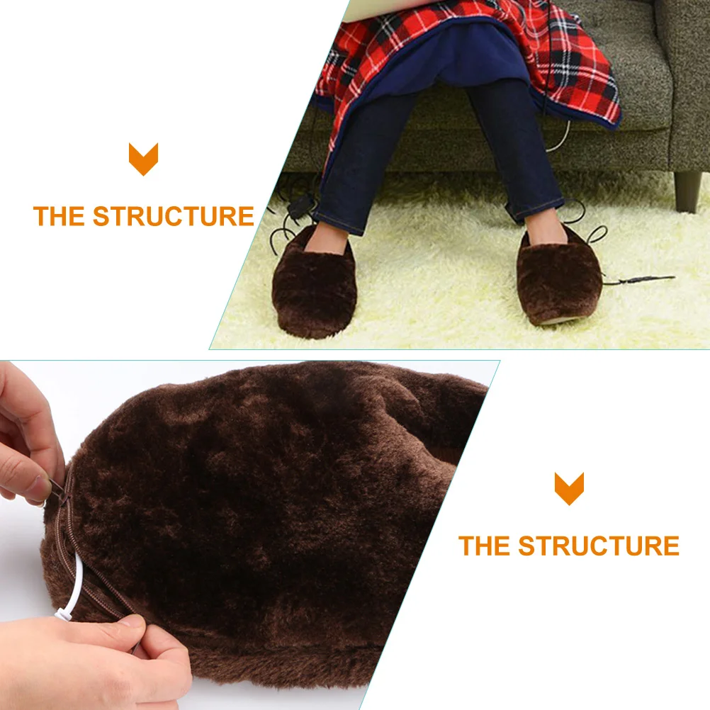

1 Pair Winter Heating Shoes Electric Foot Warmer Comfortable Fast Warmth Home Office Dorm Use Gift For Cold Lovers Foot Warming