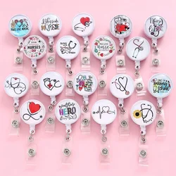 Retractable ID Name Badge Reel For Doctors Nurses Work Card Holder Accessories Workers Pass Staff Employee's Card Clip