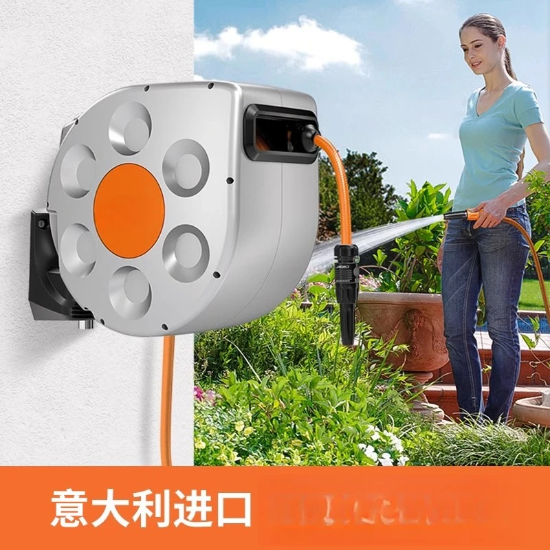 

Automatic recycling water pipe truck, watering flower storage rack, telescopic water pipe artifact for garden watering,pipe reel