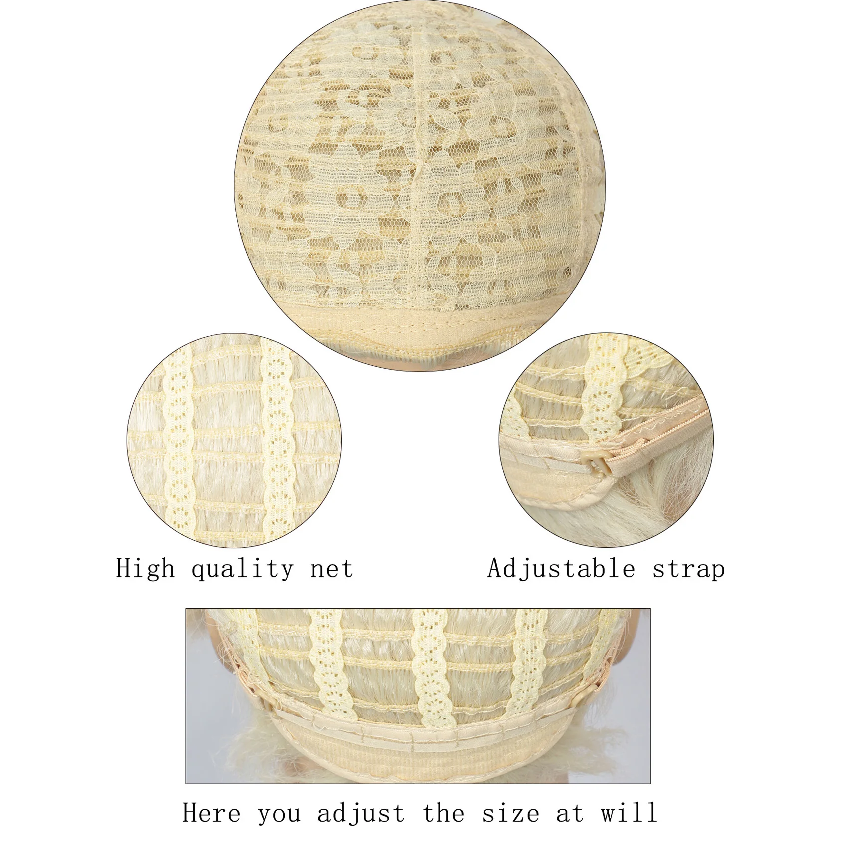 Tzncos ショート ペール ブロンド ウィッグとひげのセット、象徴的なコスプレ、ハロウィーンの衣装、テーマイベントに最適