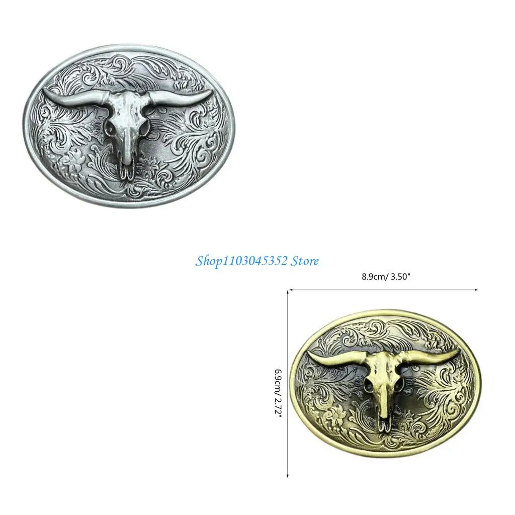 رعاة البقر رئيس الثور مشبك معدني لحزام المراهقين روك خمر نمط مشبك حزام