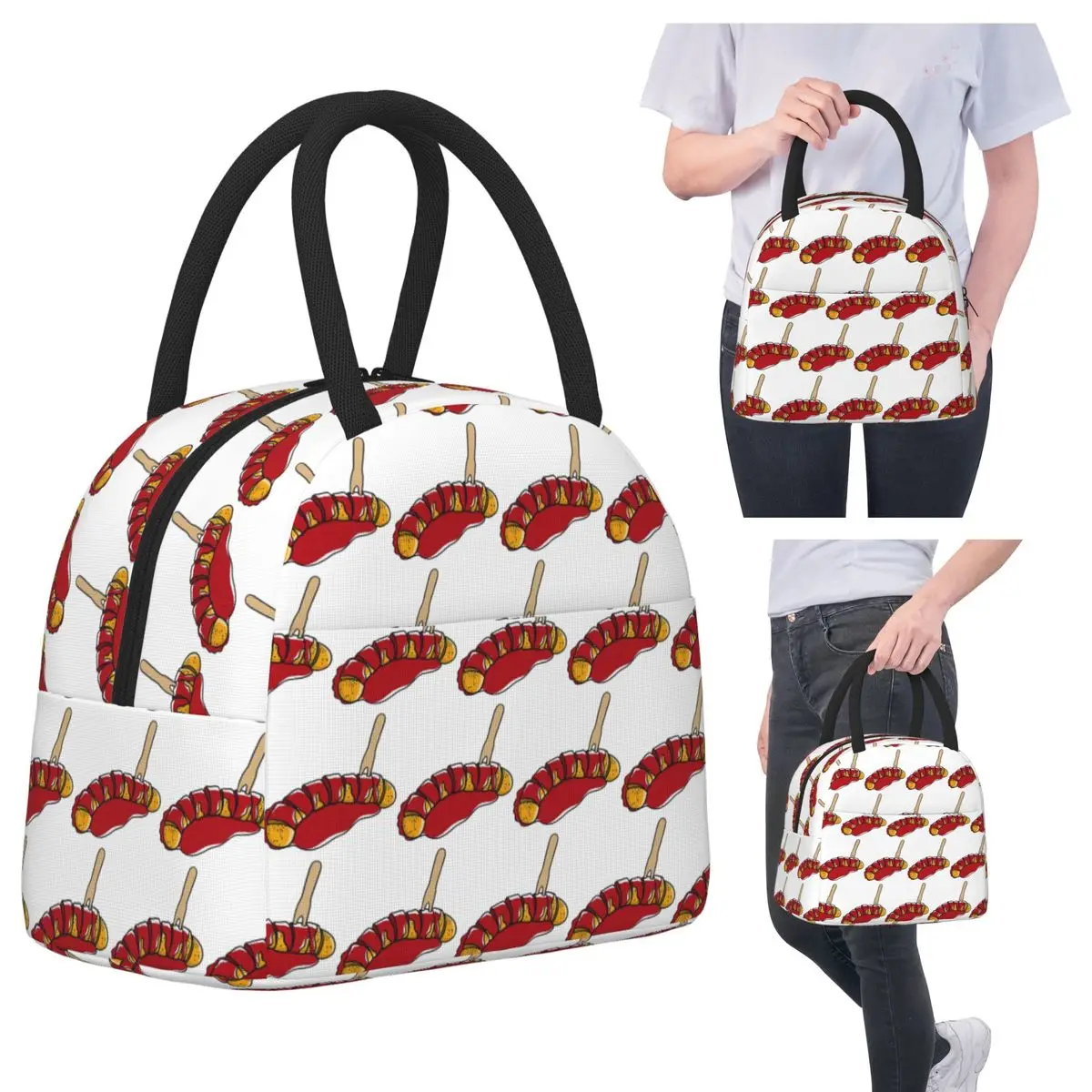 

Currywurst Pure Lunch Bags Insulated Bento Box Waterproof Lunch Tote Resuable Picnic Bags Thermal Bag for Woman Student Office