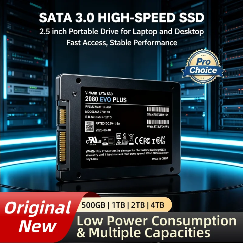 2080 EVO Plus 2.5-Inch SATA III SSD, Inside Solid State Drive, 500GB/1TB/4TB/2TB, Storage Drive, Notebook, Laptop. High Quality