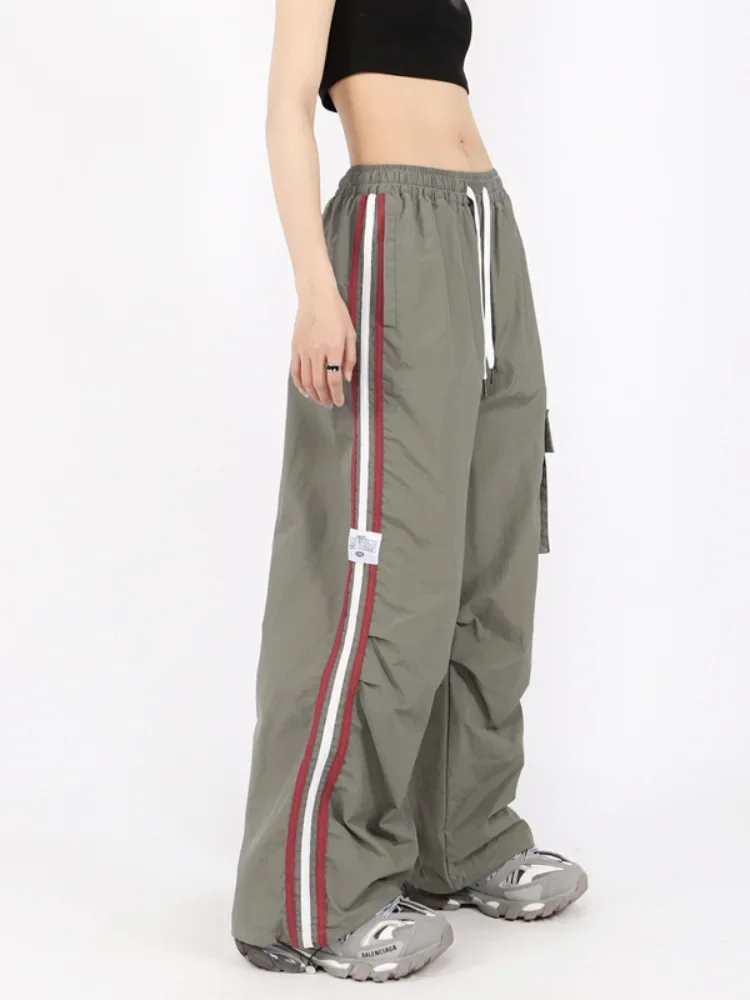Y2K Women Streetwear Techwear Vintage Cargo Korean Oversized Parachute Pants Men Sweatpants Wide Leg Joggers Trousers Clothes