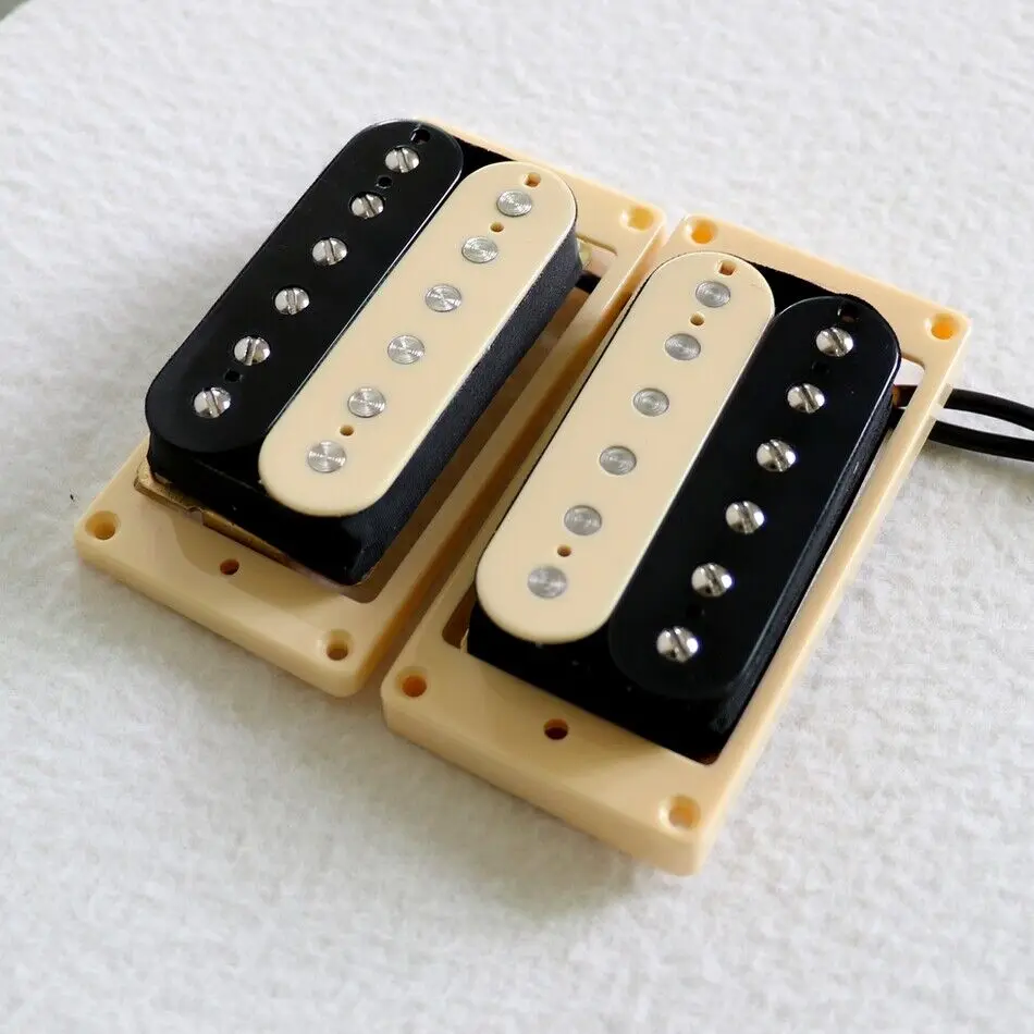 For Les Paul Epiphone Electric Guitar Pickups Humbucker Dual Pickups Zebra with Yellow Frame Neck / Bridge Guitars Parts