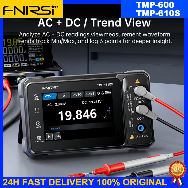 FNIRSI TMP-600 TMP-610S Digital Multimeter True RMS 60000 Counts