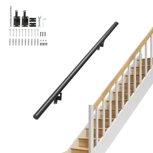 5ft Wall Mount Handrail for indoor & for outdoor Stairs, Durable Aluminum Alloy Railing with Installation Kit, 440LBS Capacity