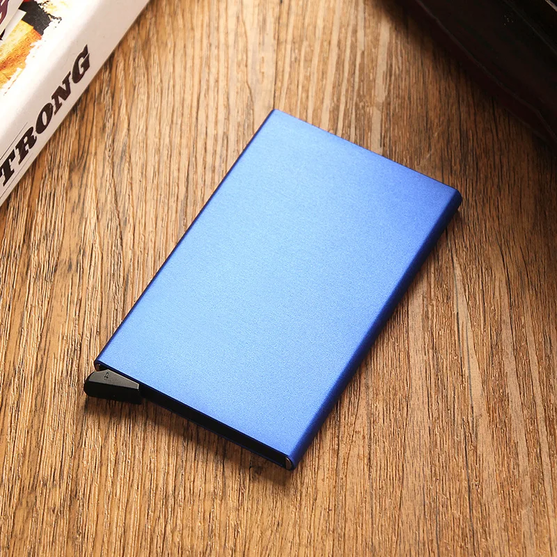 Anti-theft ID Credit Card Holder Minimalist Porte Carte Thin Aluminium Metal Wallets Pocket Case Bank Women Men Credit Card Box