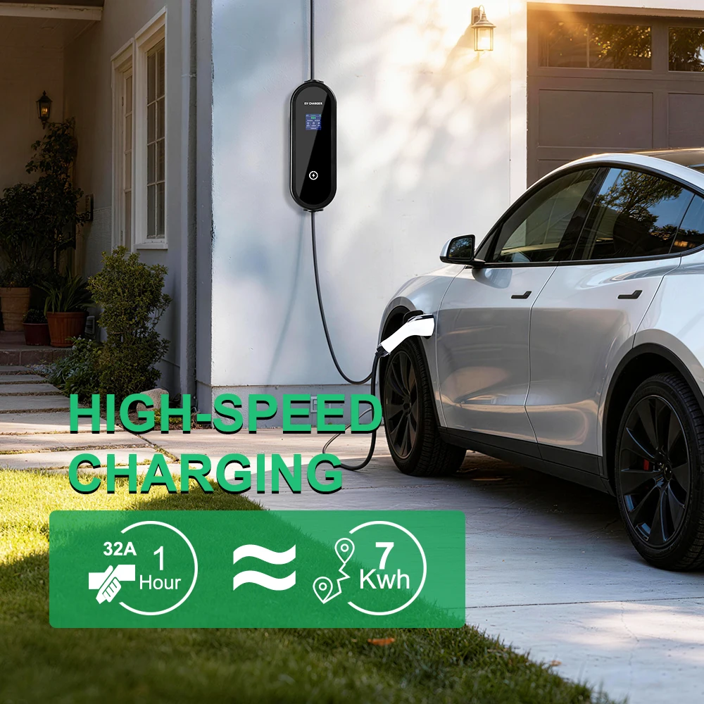 IPENGEN 7 kW tragbares EV-Ladegerät Typ 1, 5 m Kabel, 32 A, SAE J1772, CEE-Stecker, EVSE-Ladung für Elektrofahrzeuge, einstellbarer Strom – Detail 2