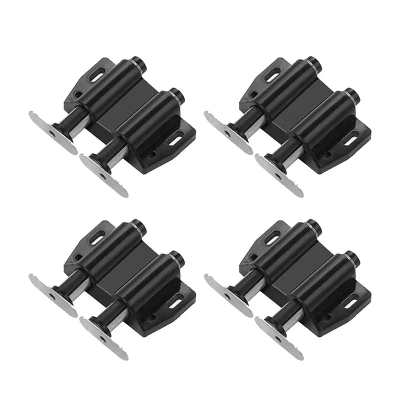 

B67C Double Opening Magnet Automatic Rebounder Switch Closer Silent Closing Lock For Furniture Cabinet Drawer Durable Black