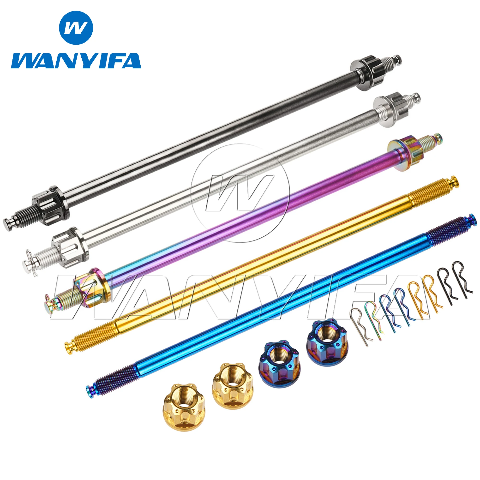 

Wanyifa Titanium Wheel Axle M10x280mm Motorcycle Front Wheel Axle Core & Nuts Both Side Ti Wheel Hub for Honda Yamaha Suzuki