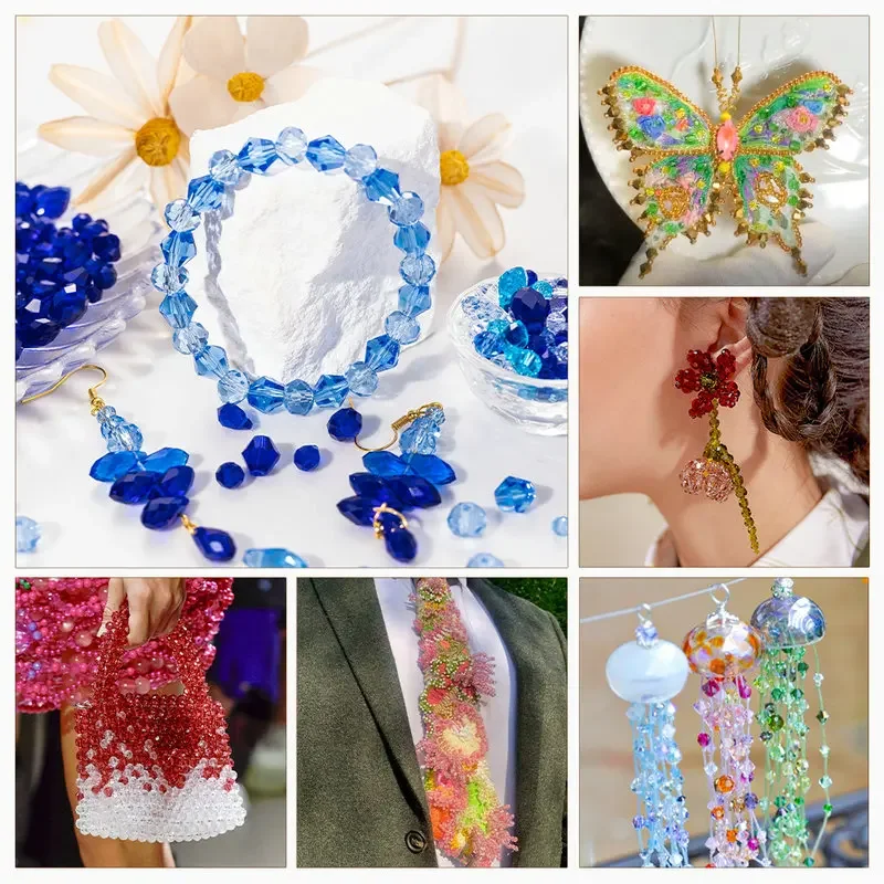 Kit per realizzare braccialetti Kit di perline di cristallo di vetro per la creazione di gioielli Perline di cristallo assortite per gioielli Artigianato fai-da-te o ornamenti per la casa