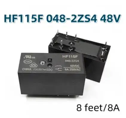 HF115F 048-2ZS4 48 В 8 футов/8 А Реле