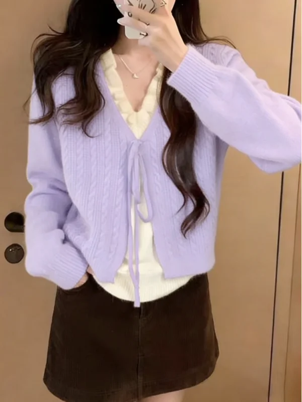 لينة محبوك الأحمر المتضخم سترة معطف شتاء جديد Sle فضفاضة تناسب ملابس خارجية مريحة كسول فتاة الشتاء الدافئة معطف ort