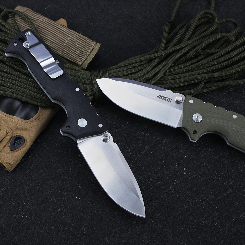 Cold AD10 Professional Survival Folding Knife S35VN Steel Blade EDC Outdoor Military Tactical Combat Knife Self defense Tools