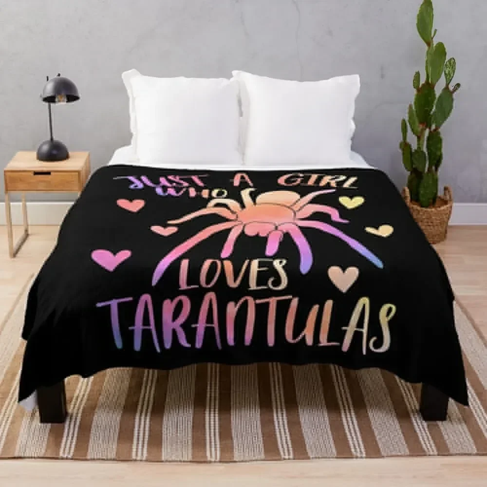 Just a Girl who loves Tarantulas Throw Blanket Furrys Designers Picnic Blankets