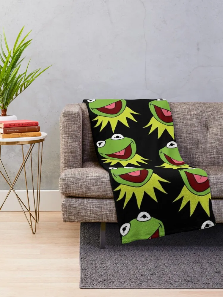 Kermit The Frog pattern Throw Blanket Summer Retros Blankets