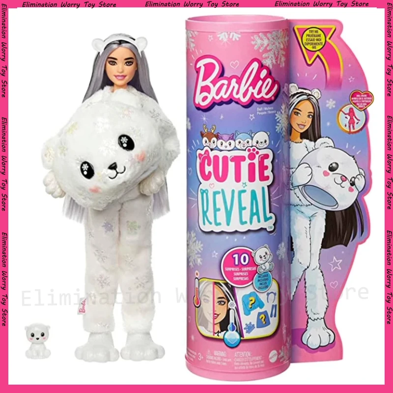 28cm Barbie Anime Figure Cutie Reveal Doll Pet Polar Bear Panda Snowflake Action Figures Model Dolls Toys Girl Birthday Gift