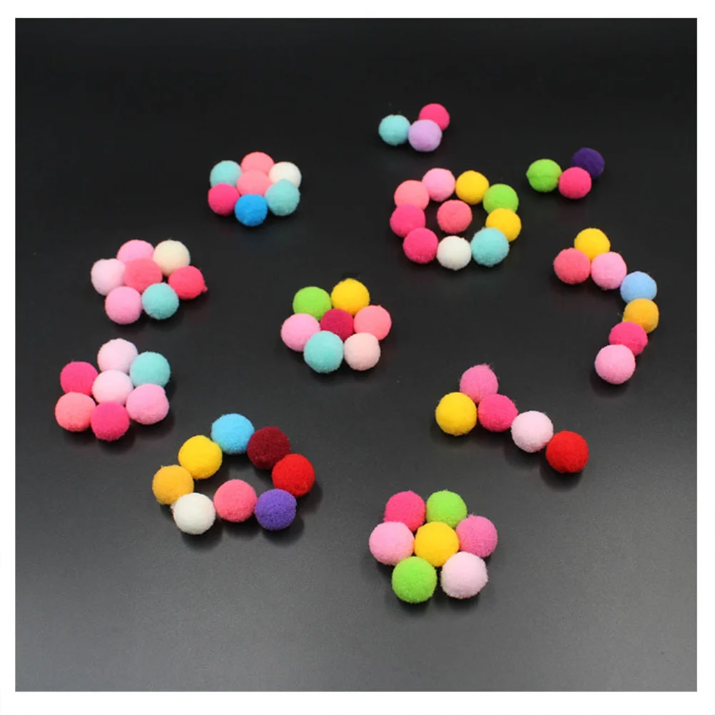 1000 Pcs Flash Child Apparel Polyester Ball DIY Material Colorful Plush Elastic