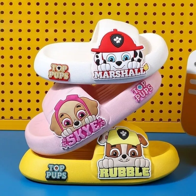 الكرتون باو باترول النعال للبنين بنات مطاردة الحمام بركة النعال عدم الانزلاق سميكة الوجه يتخبط Kawaii سكاي الأحذية الهدايا #6