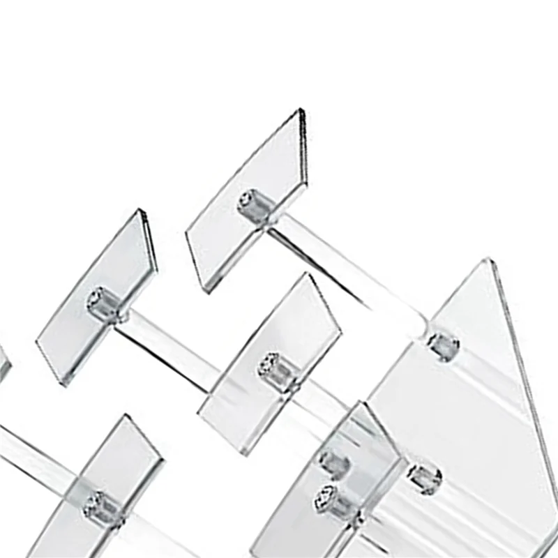 FULL-2X 10 Seats Transparent Acrylic Display Shelf Stands,Desktop Tiered Riser Display Stand For Dessert Stand