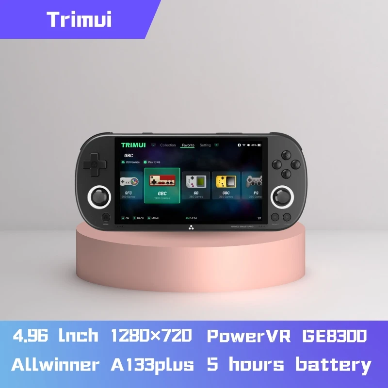 Trimui Smart Pro Retro Handheld Game Console Support Bluetooth-compatible Headset Gaming System 4.96 Inch Gift for Kids Adults