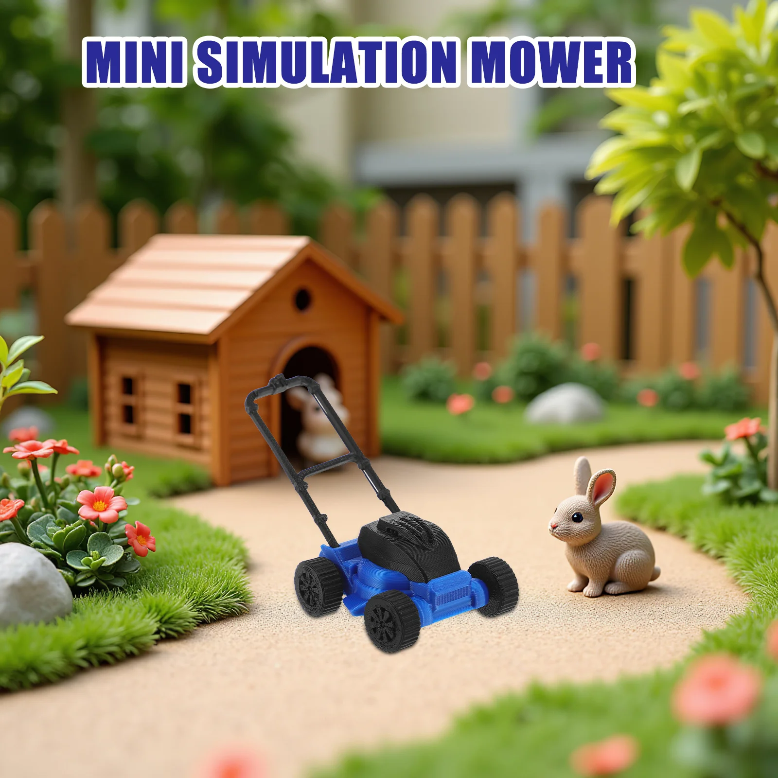 1pcs Dollhouse Accessories Miniature Garden Decoration Realistic Lawn Mower For Kids Micro Landscaping Tool Set Play