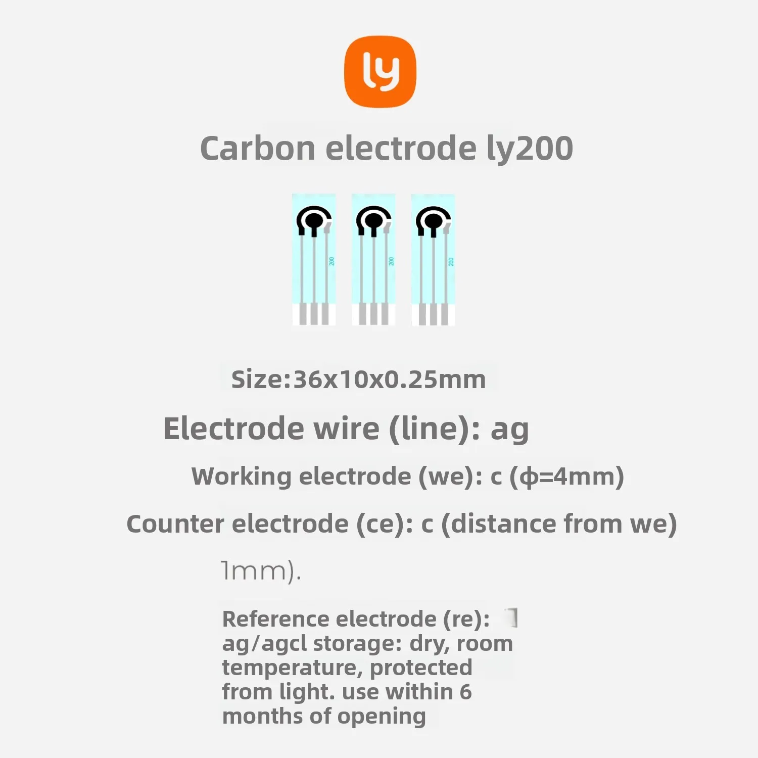 

Electrochemical Carbon Electrode LY200, Screen Printed Type, 50pcs/Pack Including Matching Adapter