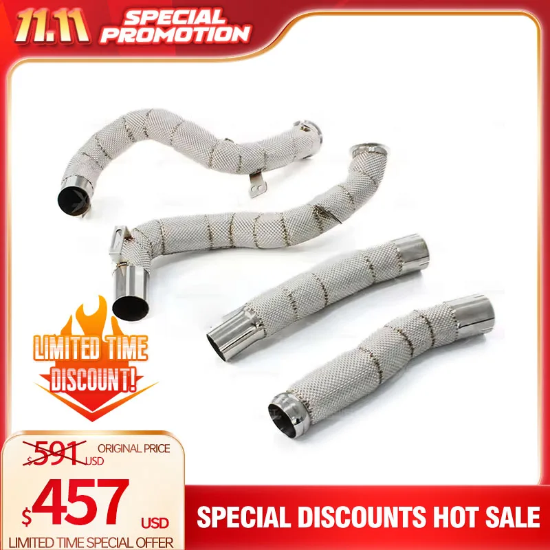 Limited Time Offer downpipe  With heat shield without catalysis for Mercedes benz GT GTC HMD exhaust system