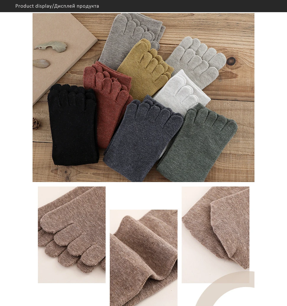 5 Paar Baumwolle 5-Finger-Kurzsocken für Damen und Mädchen, solide, schweißabsorbierend, atmungsaktiv, weich, elastisch, Harajuku-Zehensocken, 4 Jahreszeiten – Detail 3
