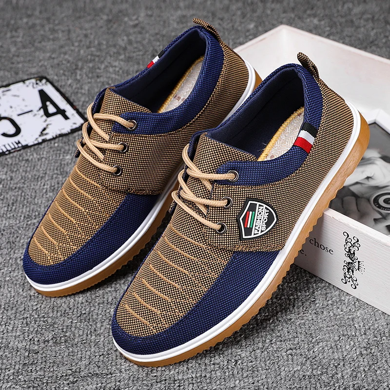 Men's Casual Sneakers Outdoor Work Anti-wear Mens Sneaker Sports Shoes Lace-up Men Vulcanized Shoe Hard-wearing Popular Model