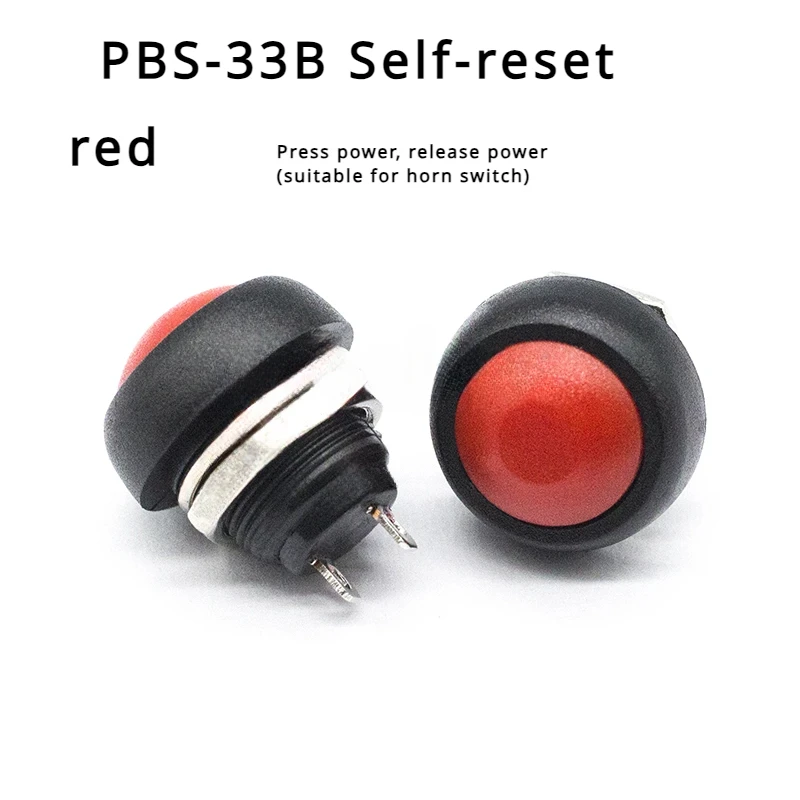 

1/5/10Pcs/lot Mini Round Push Button Switch,PBS-33B Self-reset,2Pin,12mm,1A 125VAC,Electrical Equipment